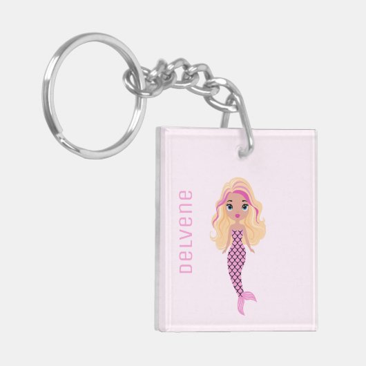 Porte-clés Adorable sirène rose (Devant gauche)