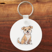 Porte-clés adorable souriant doux chien errant (Verso)