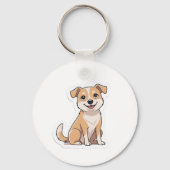 Porte-clés adorable souriant doux chien errant (Verso)
