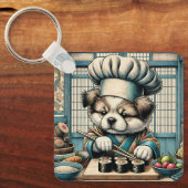 Porte-clés Adorable Sushi Chef Chiot (Recto)