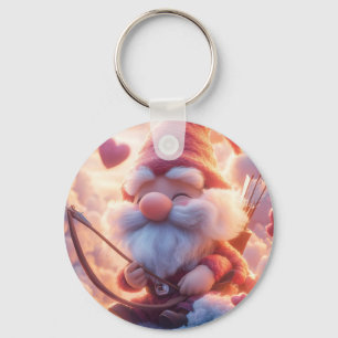 Porte-clés Adorable Valentine's Day Gnome avec Bow et Flèche