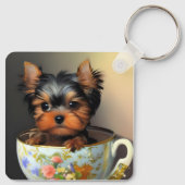 Porte-clés Adorable Yorkie Dans Un Tea (Dos)