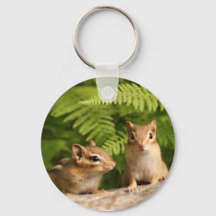 Porte-clés Adorablement Curieux Chipmunks de bébé