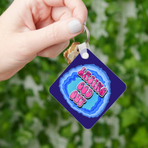 Porte-clés Adoucissement du slogan géode GOD w/ prière AA PER