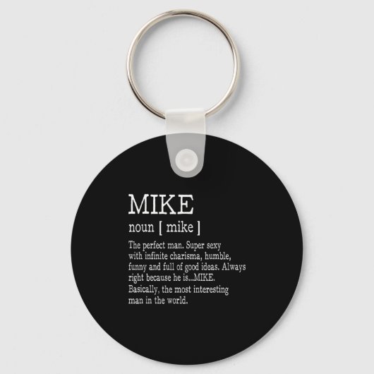 Porte-clés Adult Definition First Name Mike Men Funny  (Recto)