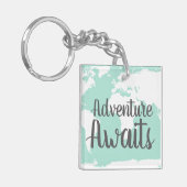 Porte-clés Adventure Await World Map & Mint (Devant gauche)