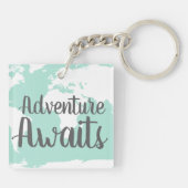 Porte-clés Adventure Await World Map & Mint (Dos)