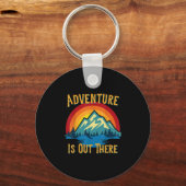 Porte-clés Adventure is Out There Retro Sunset Mountains (Recto)