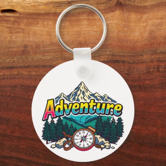 Porte-clés Adventure Mountain – Outdoor Hiking Nature Design (Verso)