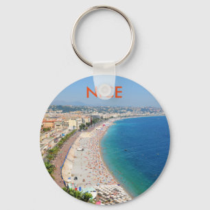 Porte-clés Aerial view of beach in Nice, France