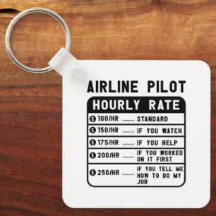 Porte-clés Aéronautique à tarif horaire amusant