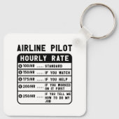 Porte-clés Aéronautique à tarif horaire amusant (Dos)