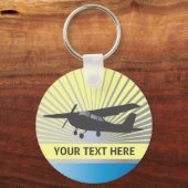 Porte-clés Aéronefs à haute aile - Texte personnalisé (Recto)