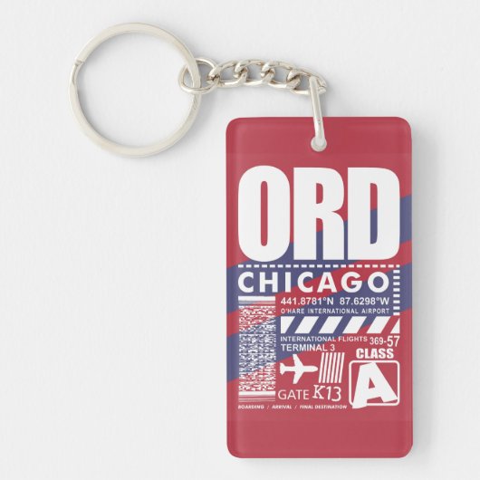 Porte-clés Aéroport de Chicago ORD (Devant)