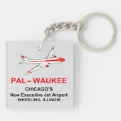 Porte-clés Aéroport de Palwaukee, Roue, Illinois (Dos)