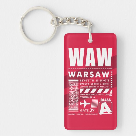 Porte-clés Aéroport de Varsovie WAW (Devant)