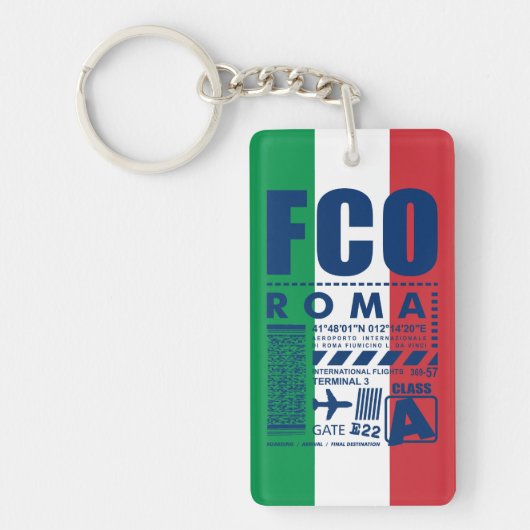 Porte-clés Aéroport FCO Rome, (Devant)