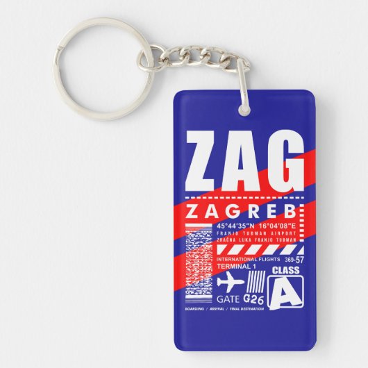 Porte-clés Aéroport ZAG Zagreb (Devant)