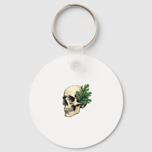 Porte-clés Aesthetic Goth Grunge Skull Tropical Monstera Leaf (Recto)