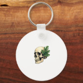 Porte-clés Aesthetic Goth Grunge Skull Tropical Monstera Leaf (Recto)