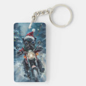Porte-clés Affenpinscher Chien équitation Moto Noël (Dos)