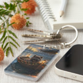 Porte-clés Affenpinscher Festive Christmas Voyage (Devant droit)