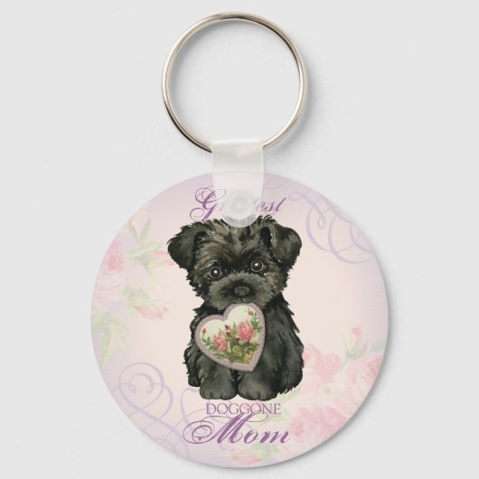 Porte-clés Affenpinscher Heart Mom (Recto)