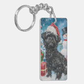 Porte-clés Affenpinscher Winter Wonderland Christmas Joie (Devant gauche)
