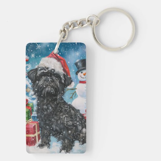 Porte-clés Affenpinscher Winter Wonderland Christmas Joie (Dos)