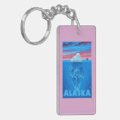 Porte-clés Affiche de Vintage voyage d'AlaskaIceberg (Devant gauche)