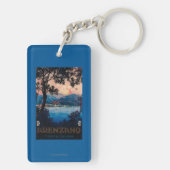 Porte-clés Affiche de voyage de la Riviera d'Italien (Dos)