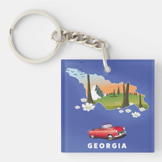 Porte-clés Affiche de voyage en Géorgie (Devant)