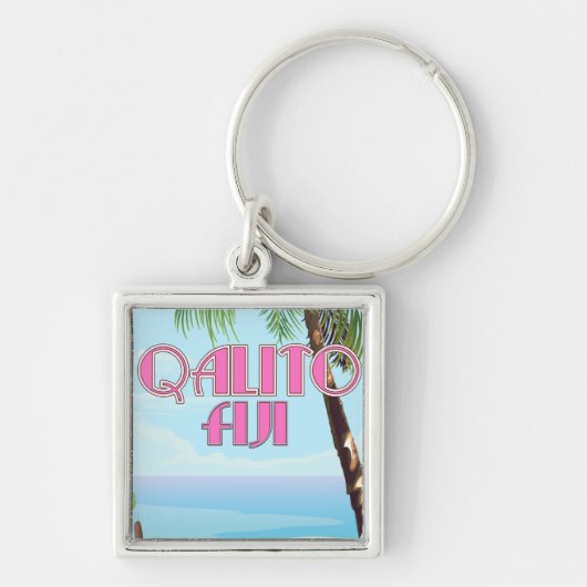 Porte-clés Affiche de voyage Qalito Fiji (Devant)