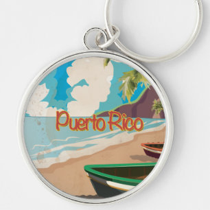 Porte-clés Affiche de voyage vintage de Porto Rico