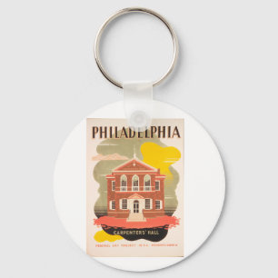Porte-clés Affiche de voyage vintage Philadelphie