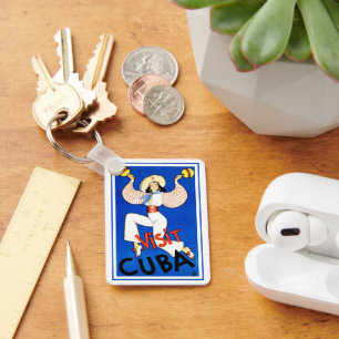 Porte-clés Affiche de voyage vintage, Visitez La Havane, Cuba