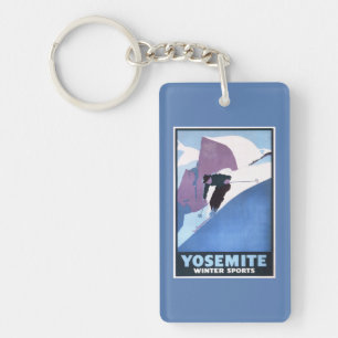 Porte-clés Affiche promotionnelle de ski de sports d'hiver