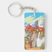 Porte-clés Affiche vintage de Yellowstone (Devant)
