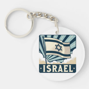 Porte-clés Affiche Vintage voyage d'Israël