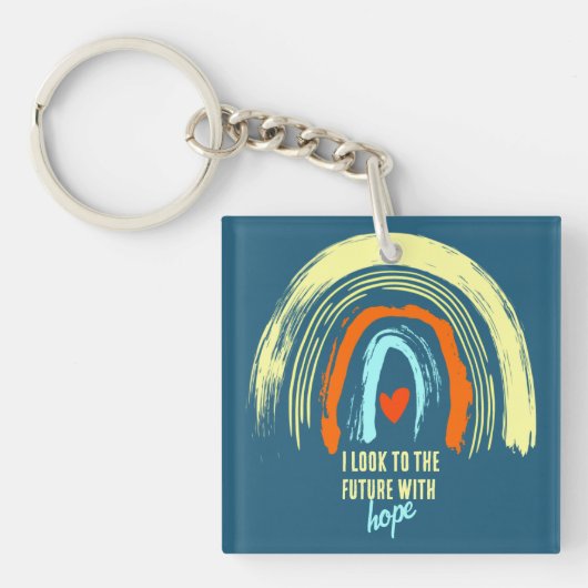 PORTE-CLÉS AFFIRMATION | CITE CHRÉTIENNE RETRO BOHO RAINBOW (Devant)