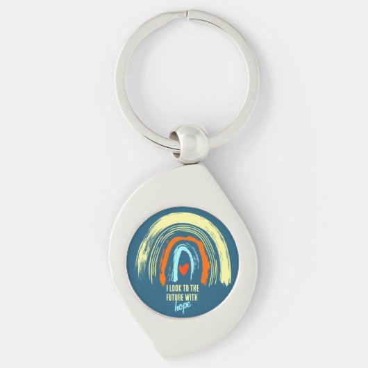 PORTE-CLÉS AFFIRMATION CLASSIQUE QUOTE RETRO BOHO RAINBOW MET (Devant)