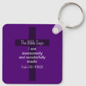 Porte-clés Affirmation d'encouragement de la Bible violette C (Dos)