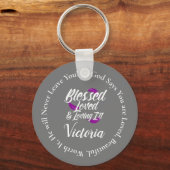 Porte-clés Affirmation Les Citations Bénis Par La Foi Promess (Recto)