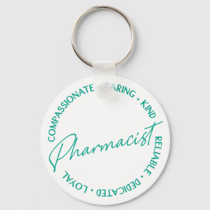Porte-clés Affirmations de pharmaciens Vert Blanc