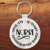 Porte-clés Affirmations positives des infirmières (Recto)