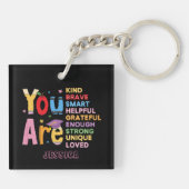Porte-clés Affirmations positives motivationnelles Typographi (Dos)