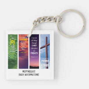 Porte-clés AFFIRMATIONS QUOTIDIENNES BIBLES Personnalisées Ch