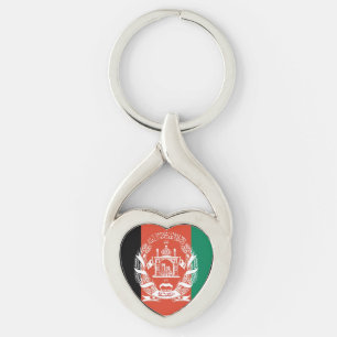 Porte-clés Afghanistan Drapeau-coeur