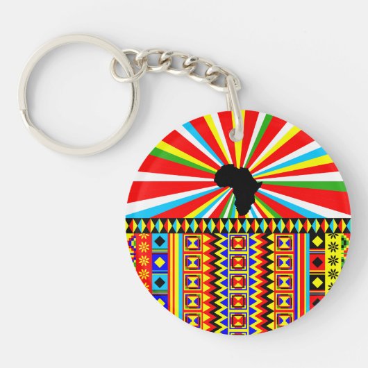 Porte-clés Africain Print Kente Motif Tribal (Devant)