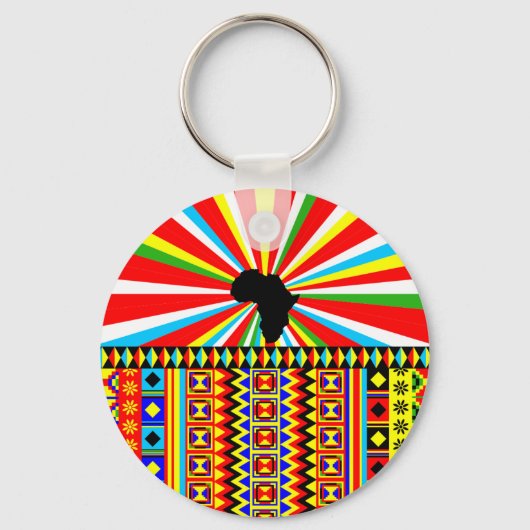 Porte-clés Africain Print Kente Motif Tribal (Recto)